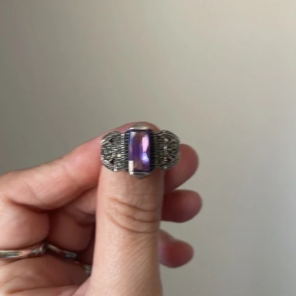 NFS 💖e t s y💖sterling amethyst ring - Picture 3 of 7